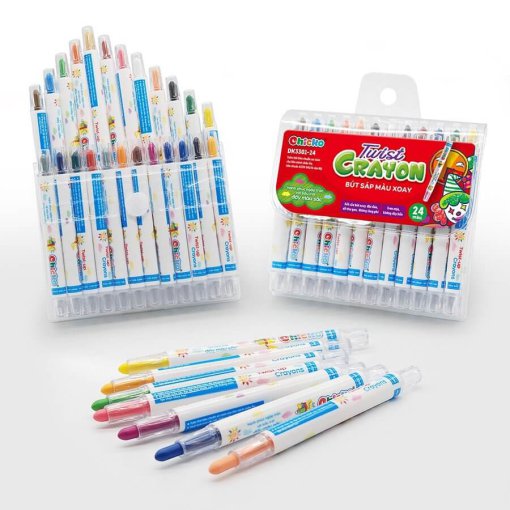 Bút sáp màu xoay Twist Crayon 24 màu - Túi nhựa PVC  