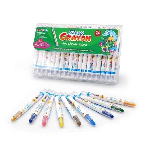 Bút sáp màu xoay Twist Crayon 36 màu - Túi nhựa PVC 