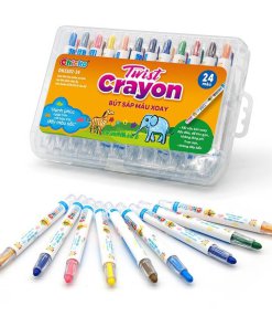 Bút sáp màu xoay Twist Crayon 24 màu - hộp nhựa PP 
